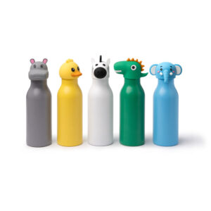 Bidón térmico infantil personalizado 450 ml | Acero inoxidable con tapón de animal