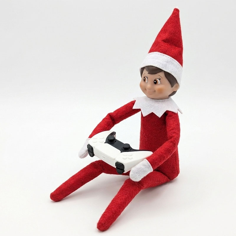 Mando de PS5 en miniatura para Elfo Travieso | Accesorio para trastadas navideñas