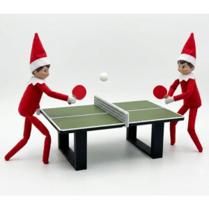Mesa de tenis de mesa para Elfo Travieso | Mini ping pong con palas