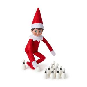 Mini bolos para Elfo Travieso | Set con 6 bolos y bola para trastadas navideñas