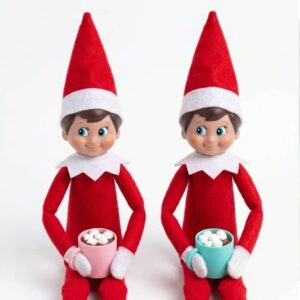 Taza de chocolate con nubes para Elfo Travieso | Accesorio para trastadas navideñas